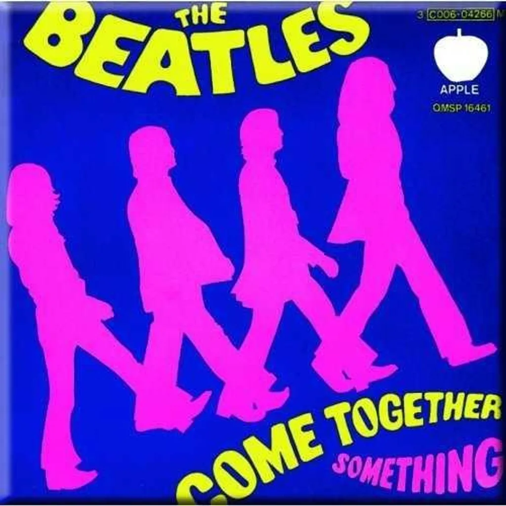 The Beatles - Kühlschrank-Magnet "Come Together/Something" RO6151 (Einheitsgröße) (Blau/Pink/Gelb)